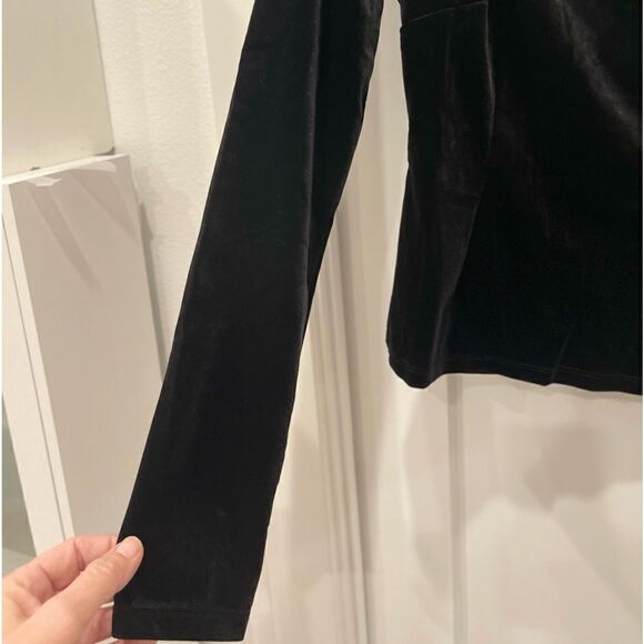 n: Philanthropy Revolve Armida Black Square Neck Long Sleeve Velvet Top.Size M - Picture 9 of 12